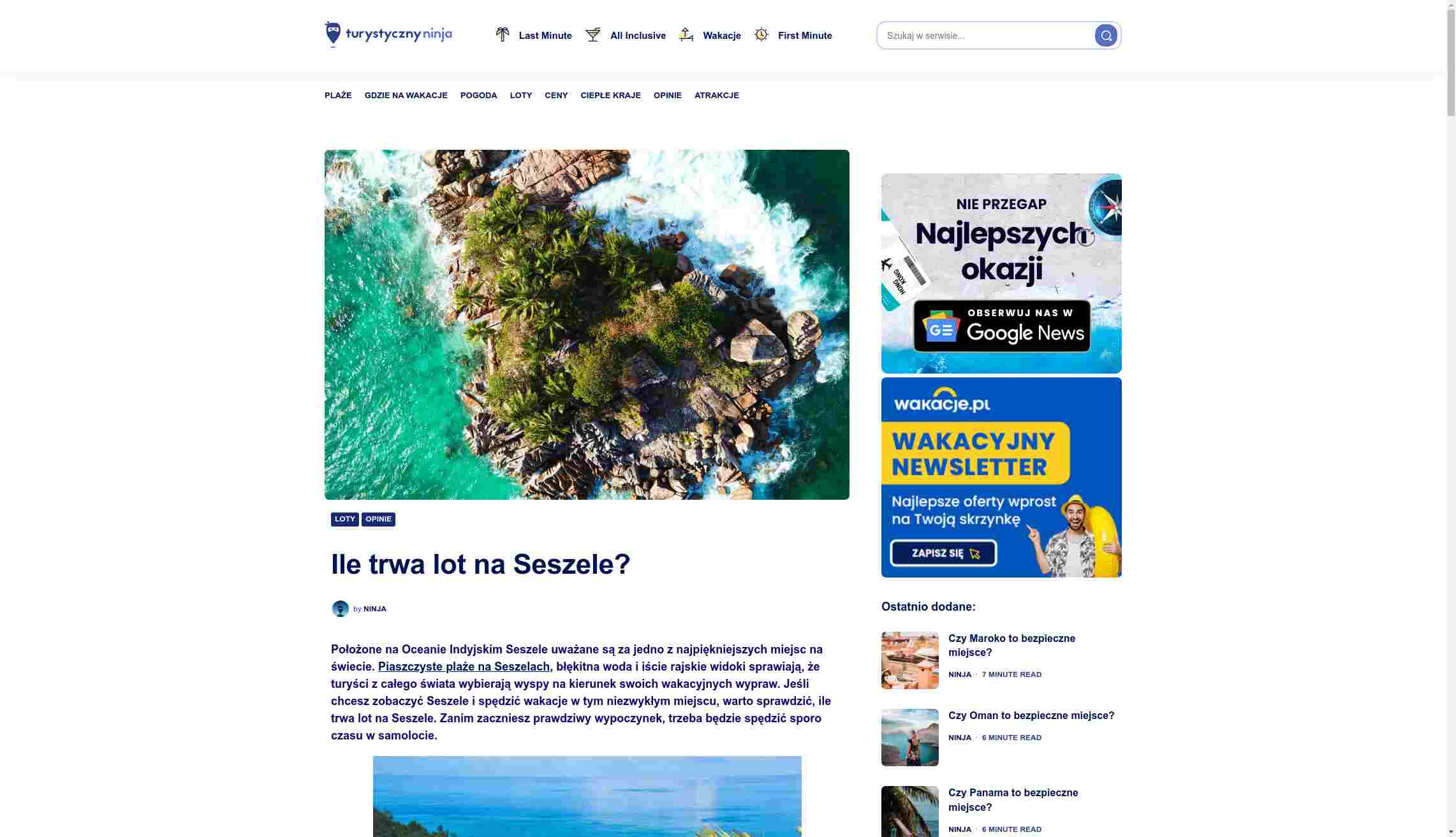 Ile trwa lot na Seszele